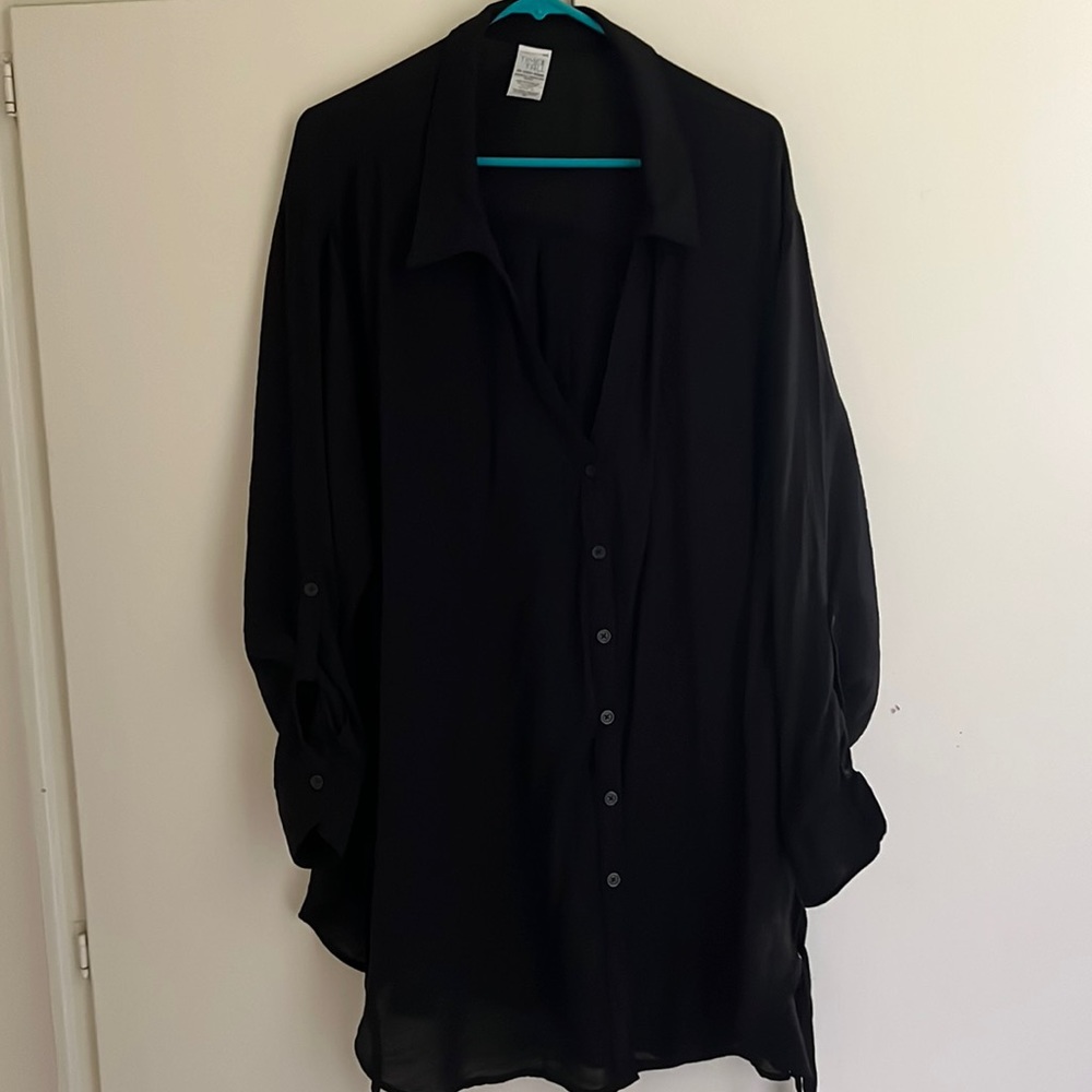 Black Semi-Sheer blouse